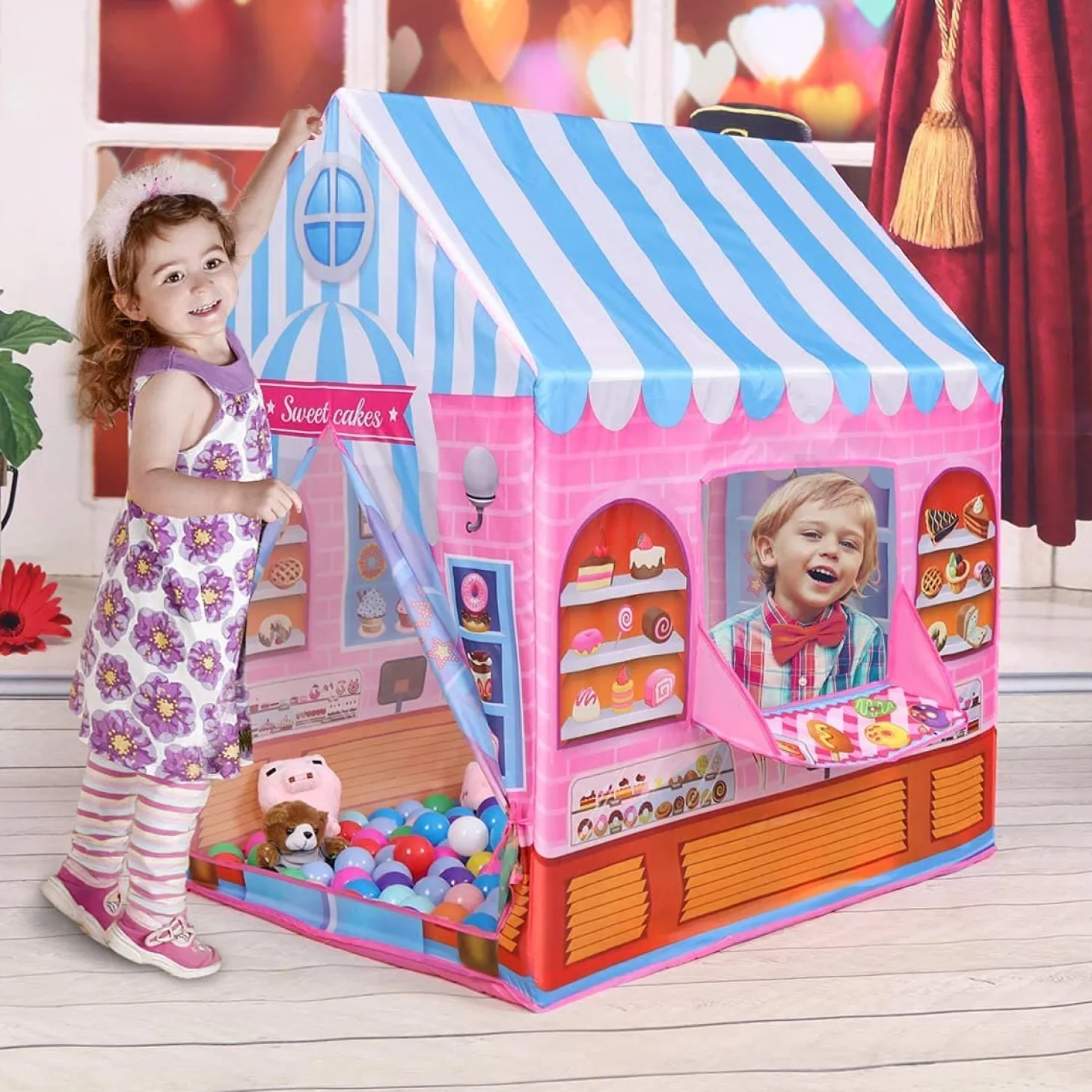 Playtime Foldable Tent House Cake Shop - Pink