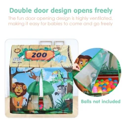 Playtime Foldable Tent House Zoo - Green