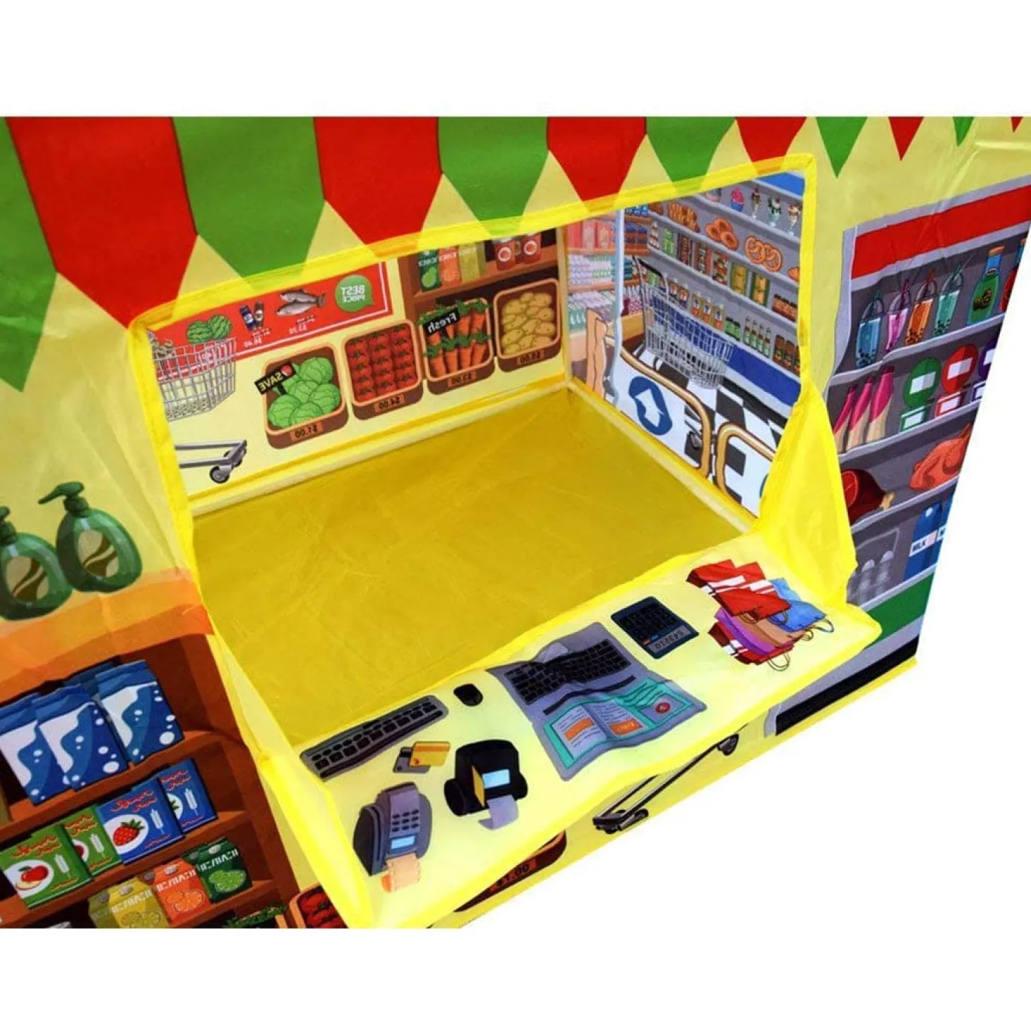 Playtime Foldable Tent House Supermarket - Multicolour