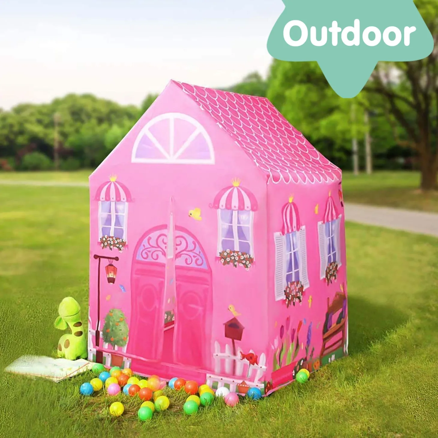 Playtime Foldable Tent House Princess Home - Pink