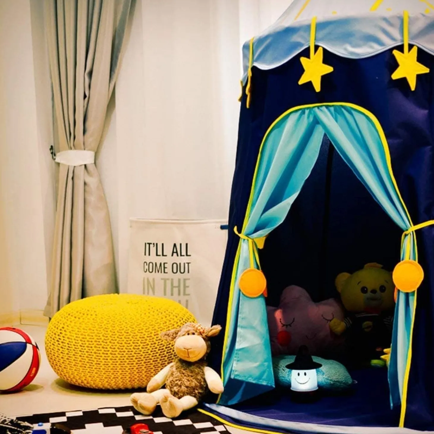 Playtime Foldable Tent House Starry Night - Blue