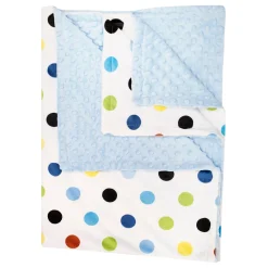 Polka Dot Printed Blue Blanket