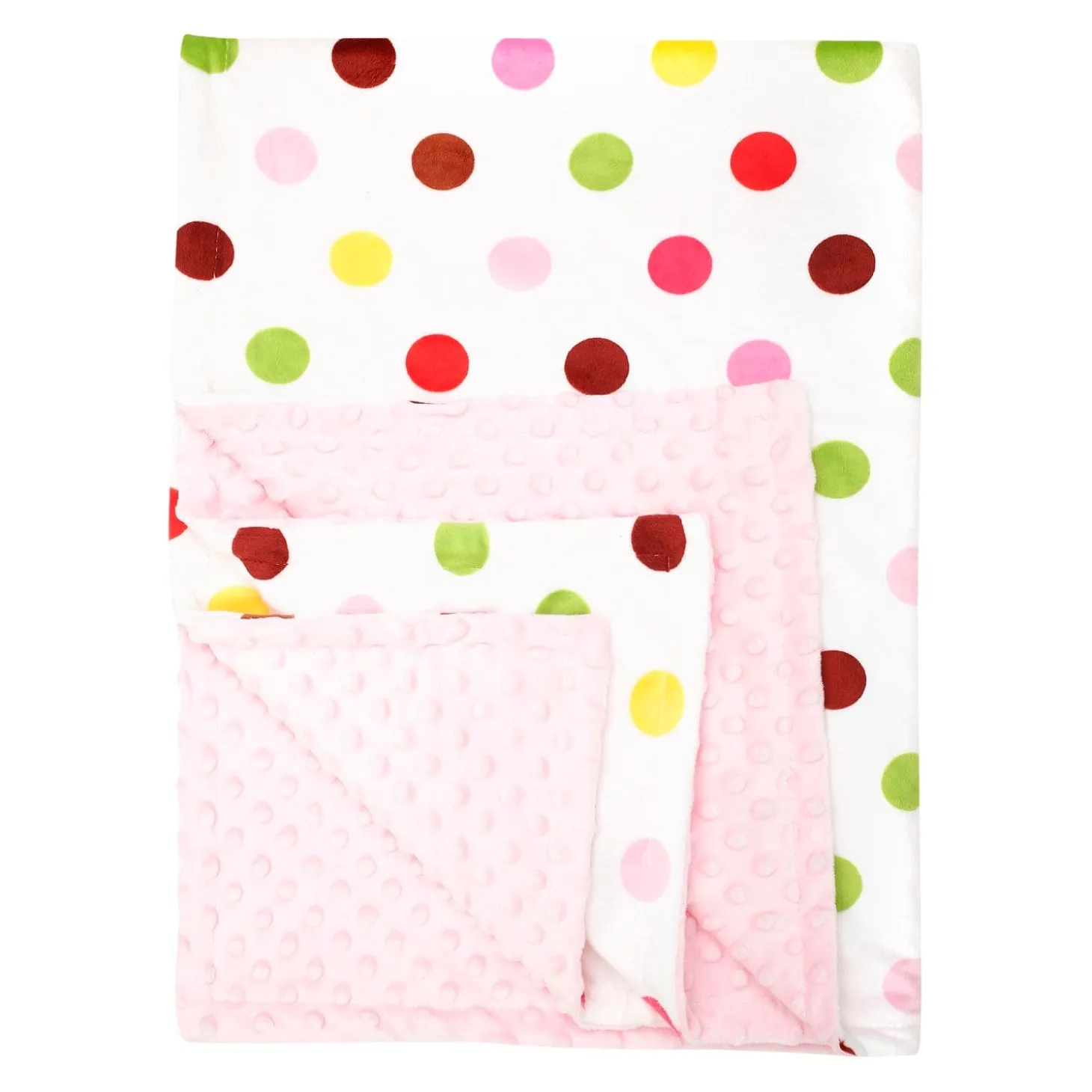 Polka Dot Printed Pink Bubble Blanket