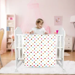 Polka Dot White Fur Blanket