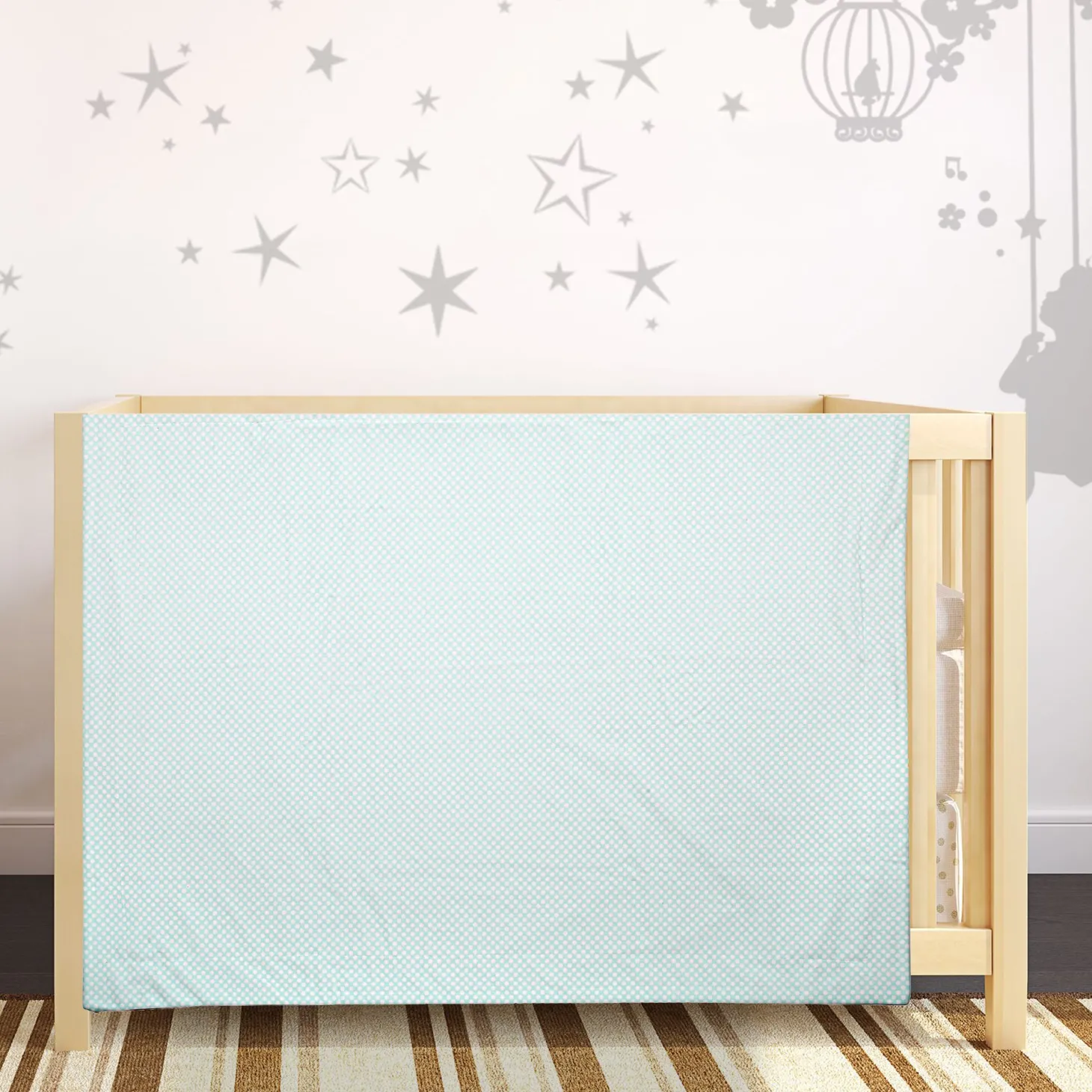 Polka Dotted Blue Blanket