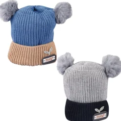 Pom Pom Blue And Grey 2 Pk Woolen Cap