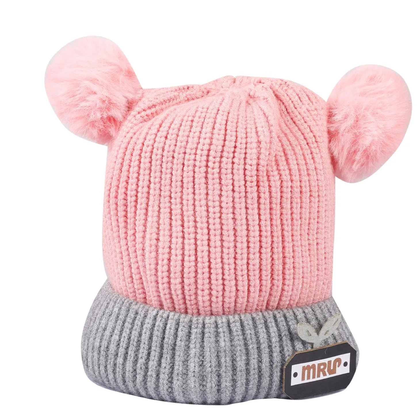 Pom Pom Maroon And Pink 2 Pk Woolen Cap