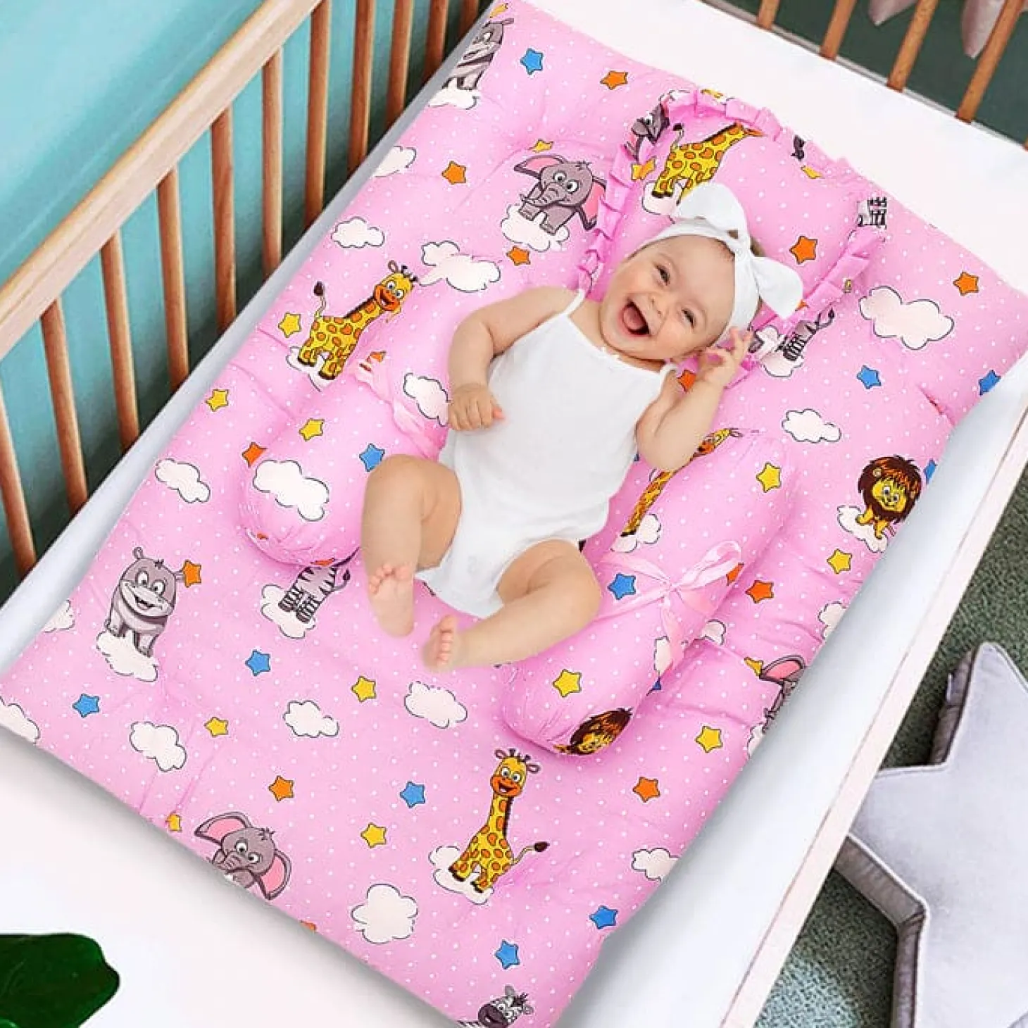Premium Bedding Gift Set Flying Animals Pink