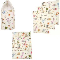 Premium Bedding Gift Set I Love Animals Cream