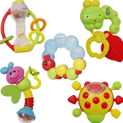 Premium Multicolour Set of 5 Musical Rattle Toys With Light