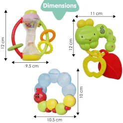 Premium Multicolour Set of 5 Musical Rattle Toys With Light
