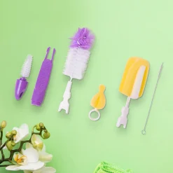 Premium Purple Set Of 5 Bottle And Nipple Cleaning Brushes
