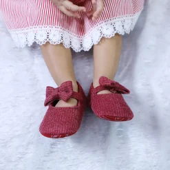 Pretty Bow Maroon Booties