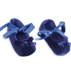 Princess Bowknot Premium Girls Anti-Slip Ballerina Booties - Blue