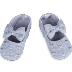 Princess Heart Premium Girls Anti-Slip Ballerina Booties - Grey