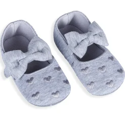 Princess Heart Premium Girls Anti-Slip Ballerina Booties - Grey