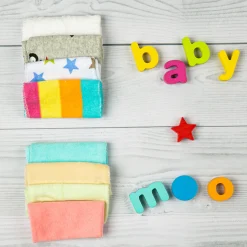 Printed Hosiery 8 Pcs Wash Cloth - Multicolour