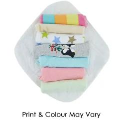 Printed Hosiery 8 Pcs Wash Cloth - Multicolour