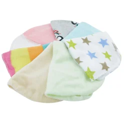 Printed Hosiery 8 Pcs Wash Cloth - Multicolour