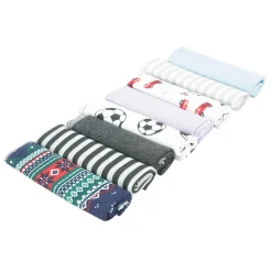 Printed Terry 8 Pcs Wash Cloth - Multicolour