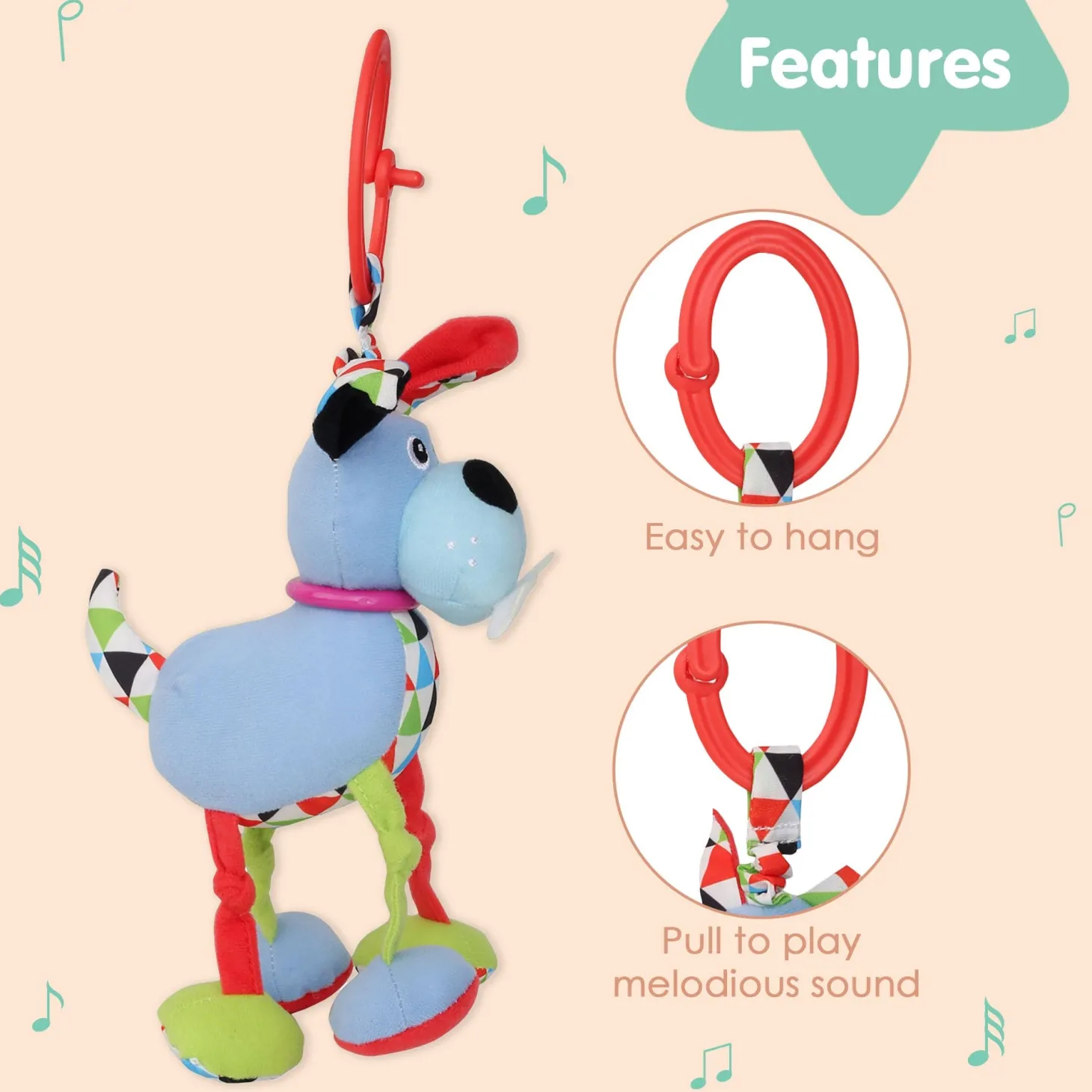 Puppy Blue Hanging Toy With Vibrations