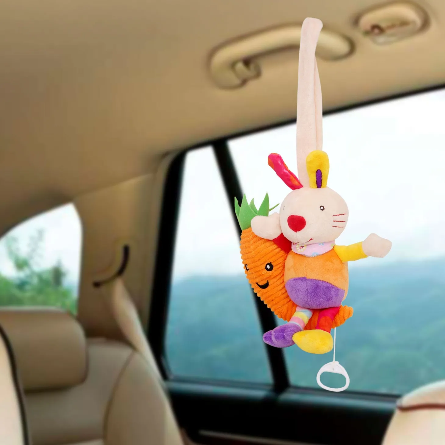 Rabbit Multicolour Hanging Pulling Toy