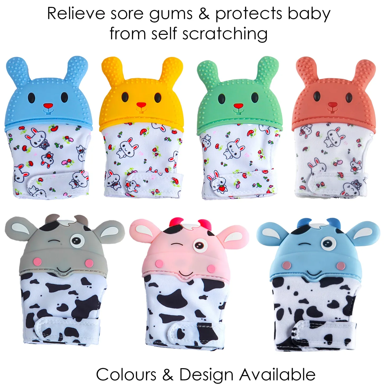 Rabbits Eat Carrots Green Teething Mitten - 1 pc