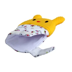 Rabbits Eat Carrots Yellow Teething Mitten - 1 pc
