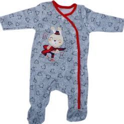 Rock Star Infant Full Sleeves Snap Button Bodynew born sleepsuits onlinesuit Romper - Grey