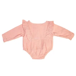 Ruffle Full Sleeve Peach 1 Piece Romper