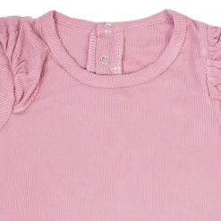 Ruffle Full Sleeve Pink 2 Piece Romper Set