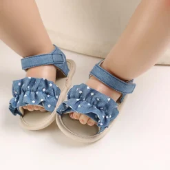 Ruffle Star Premium Girls Anti-Slip Sandal Booties - Blue