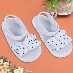 Ruffle Star Premium Girls Anti-Slip Sandal Booties - White