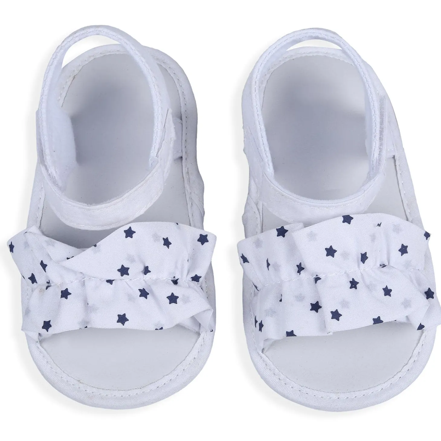 Ruffle Star Premium Girls Anti-Slip Sandal Booties - White