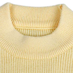 Ruffled Jumper Solid Premium Full Sleeves Braided Knit Sweater - Yellow