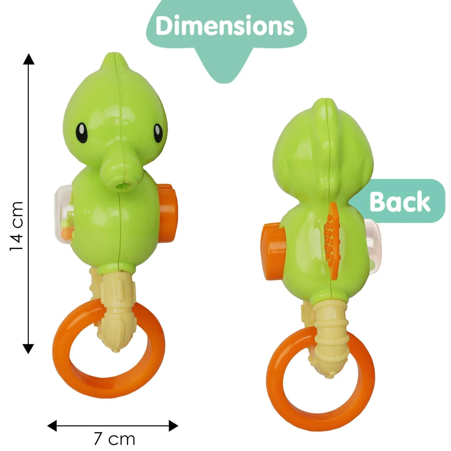 Seahorse Green Rattle Toy