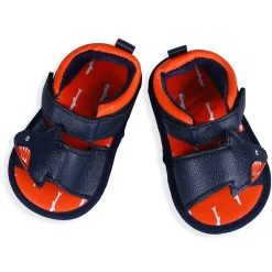 Shark Anti-Slip PU Leather Sole Sandals - Blue And Orange