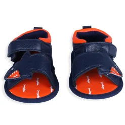 Shark Anti-Slip PU Leather Sole Sandals - Blue And Orange