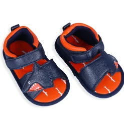 Shark Anti-Slip PU Leather Sole Sandals - Blue And Orange