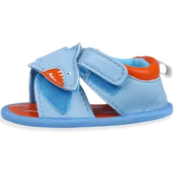 Shark Anti-Slip PU Leather Sole Sandals - Blue