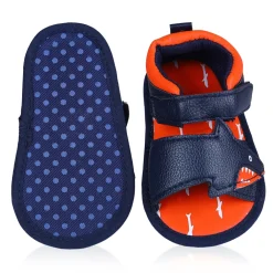 Shark Anti-Slip PU Leather Sole Sandals - Blue And Orange