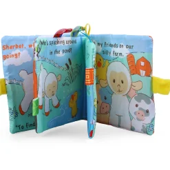 Sherbet’s Silly Farm Educational Learning 3D Cloth Book With Rustle Paper - Multicolour