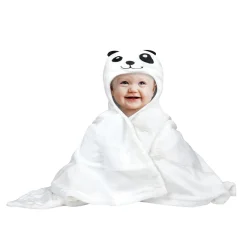 Sleepy Panda White Animal Hooded Towel