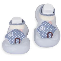 Slip-On Shoes 3D Happy Home Blue