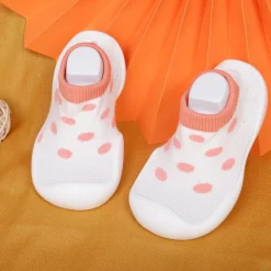 Slip-On Shoes Polka Dots Peach