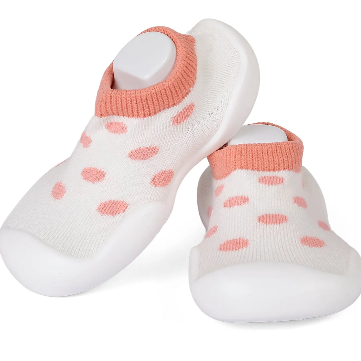 Slip-On Shoes Polka Dots Peach