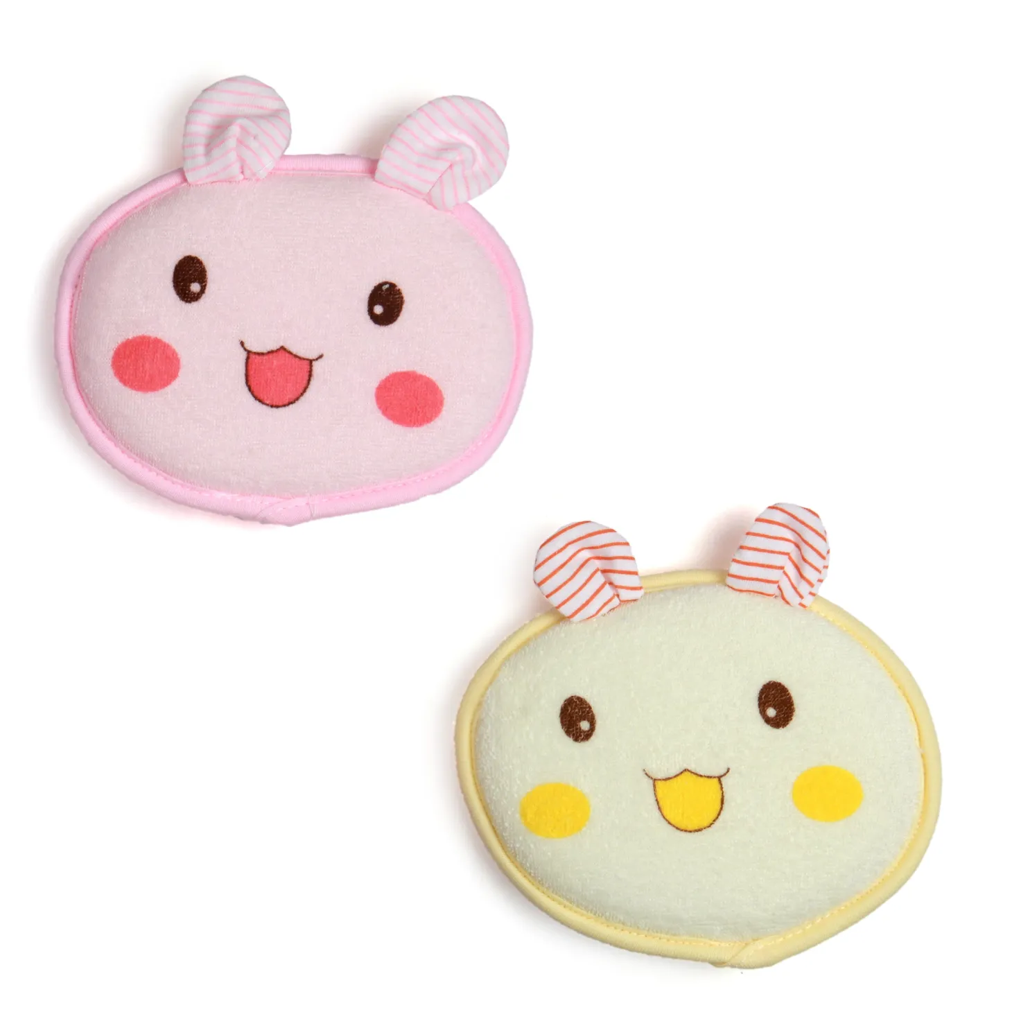 Smart Bunny Pink And Yellow 2 Pk Bath Sponge Pad With Handle