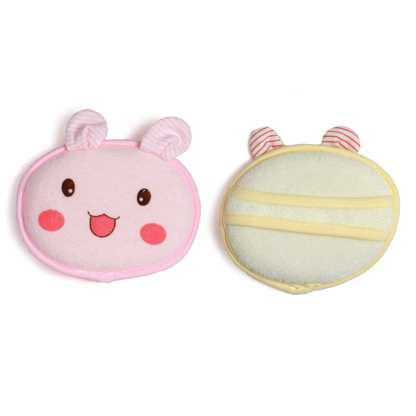 Smart Bunny Pink And Yellow 2 Pk Bath Sponge Pad With Handle