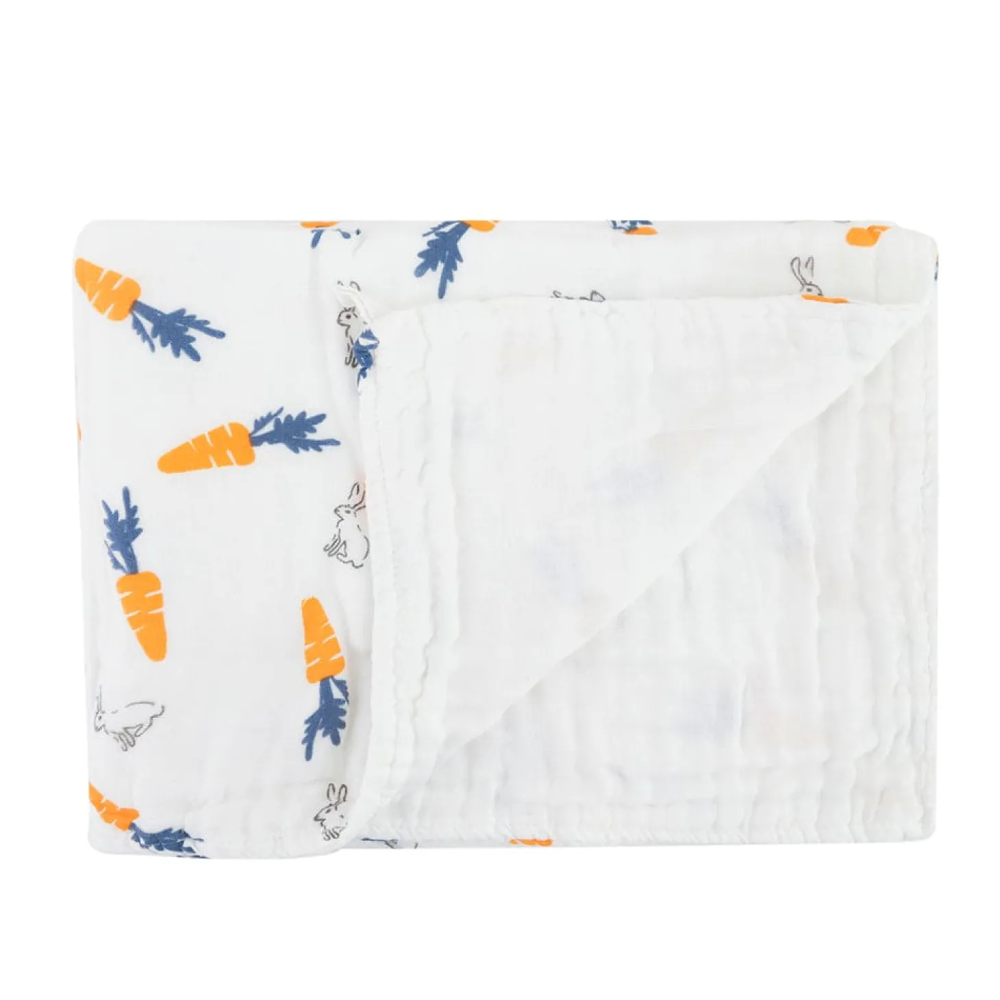 Smart Bunny White Small Print Muslin Blanket