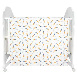 Smart Bunny White Small Print Muslin Blanket